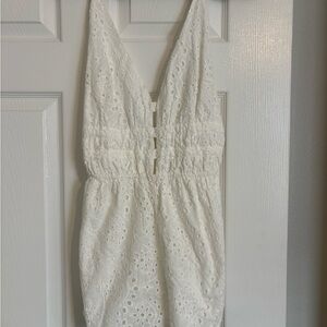 La Hearts White Eyelet Jumpsuit